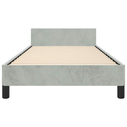 Bed Frame without Mattress Light Grey Twin Velvet