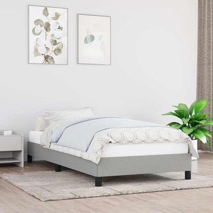 Bed Frame without Mattress 135x190 cm Double Fabric Light grey 3FT Single