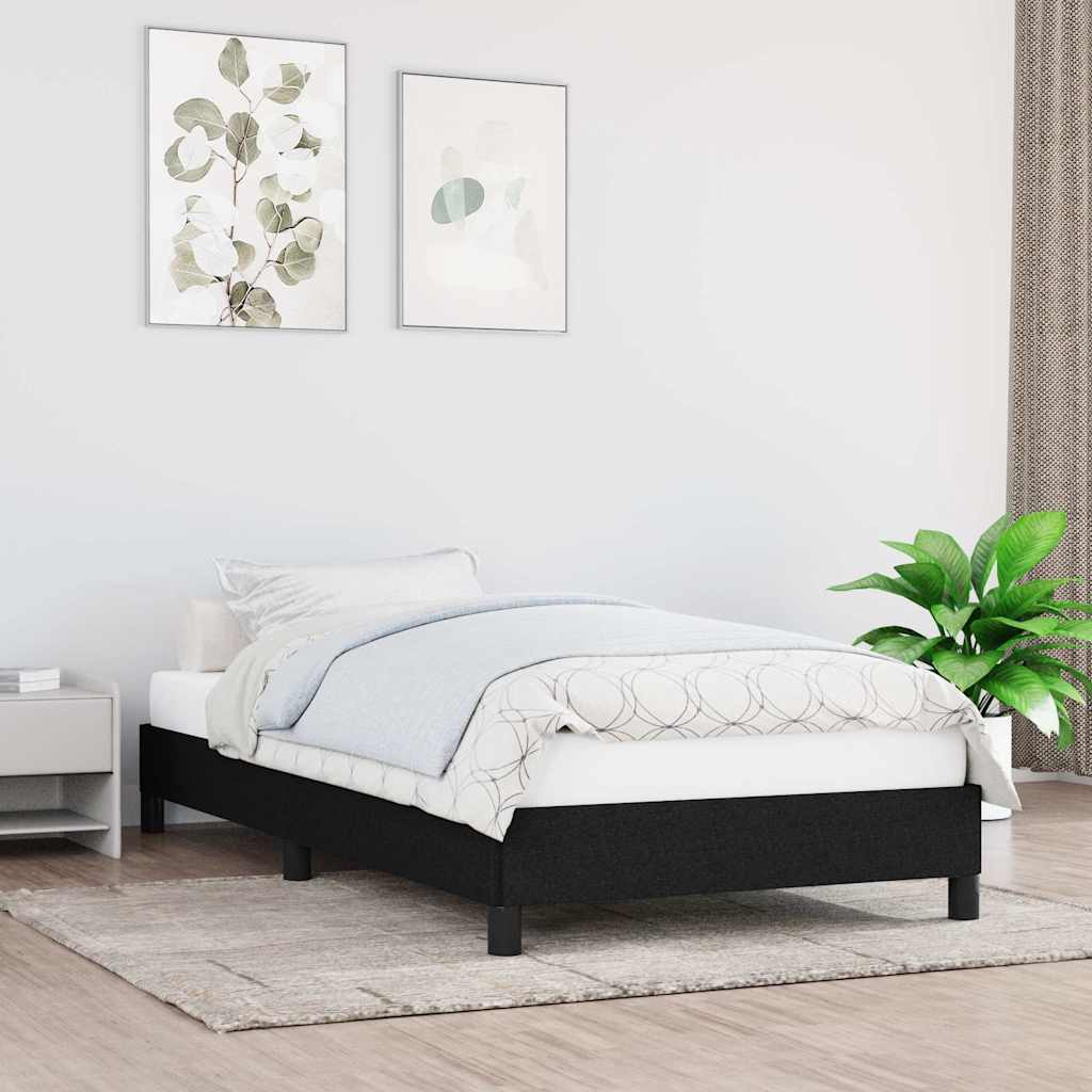vidaXL Bed Frame without Mattress Black 90x190 cm Single Single Fabric 1