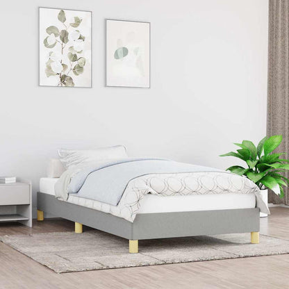 vidaXL Bed Frame without Mattress Light Grey 90x190 cm Single Single Fabric 1
