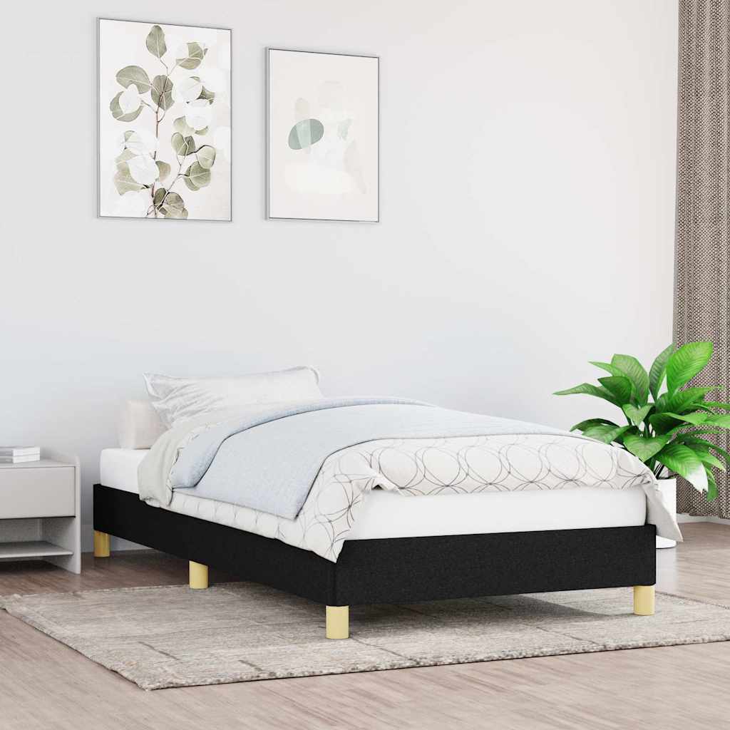 vidaXL Bed Frame without Mattress Black 90x190 cm Single Single Fabric 1
