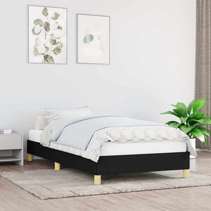 vidaXL Bed Frame without Mattress Black 90x190 cm Single Single Fabric 1