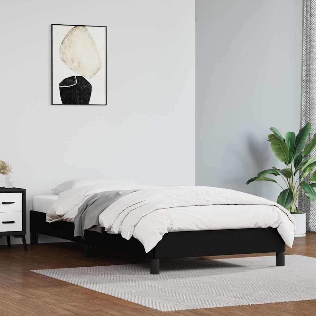 vidaXL Bed Frame without Mattress Black 90x190 cm Single Single Faux Leather 1