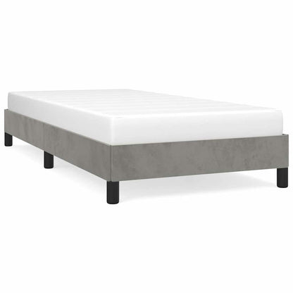vidaXL Bed Frame without Mattress Light Grey 90x190 cm Single Single Velvet 2