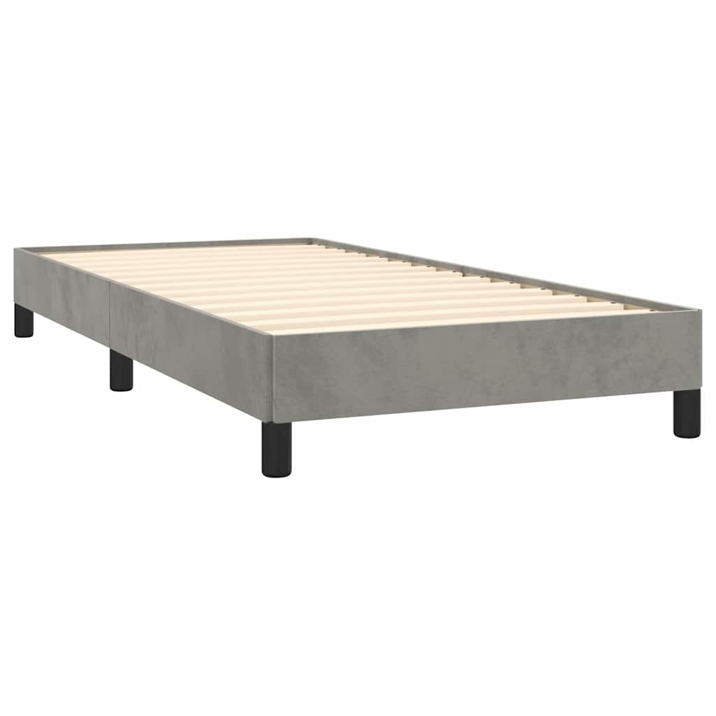 vidaXL Bed Frame without Mattress Light Grey 90x190 cm Single Single Velvet 4