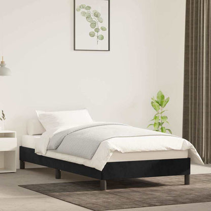 vidaXL Bed Frame without Mattress Black 90x190 cm Single Single Velvet 1