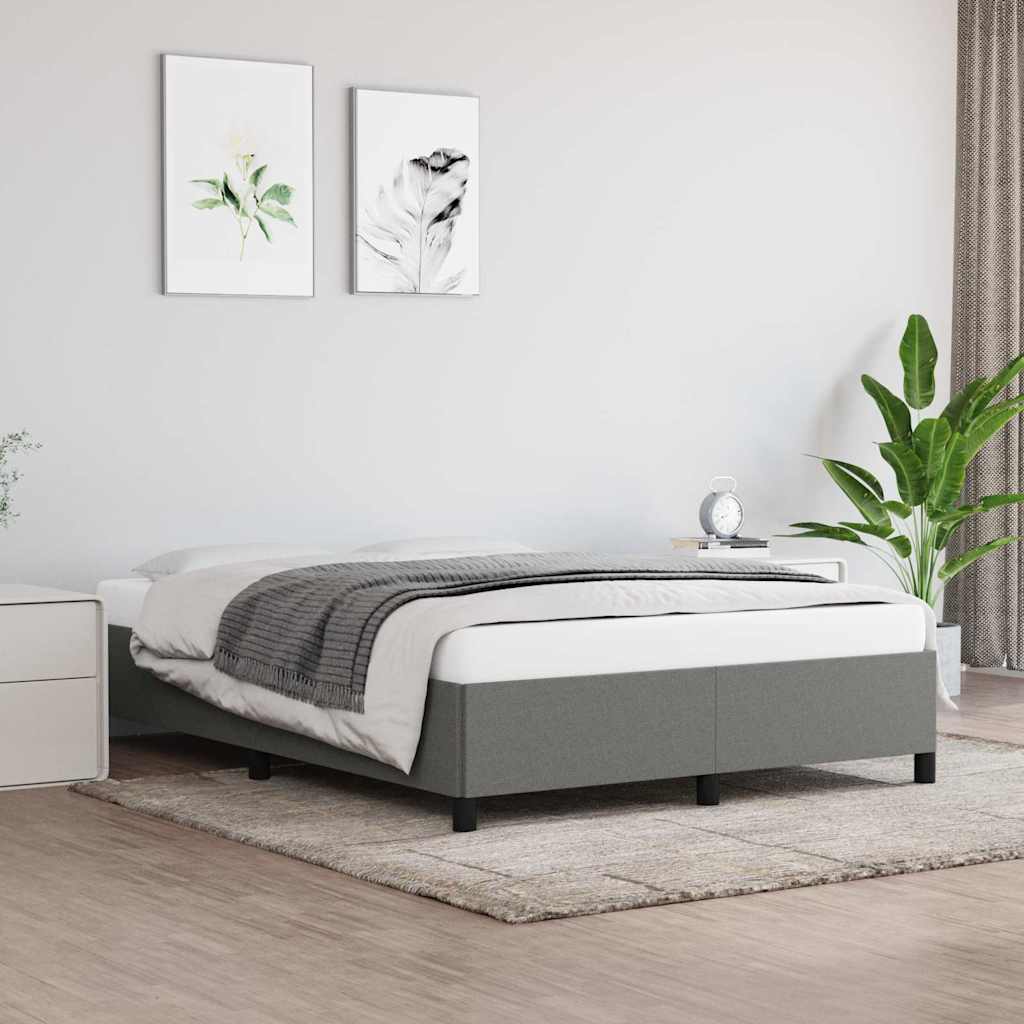 vidaXL Bed Frame without Mattress 135x190 cm Double Fabric