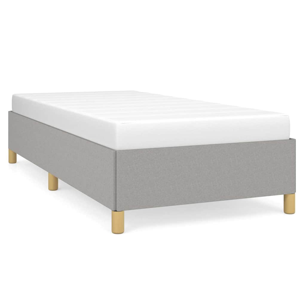 Bed Frame without Mattress 135x190 cm Double Fabric Light grey 35 cm