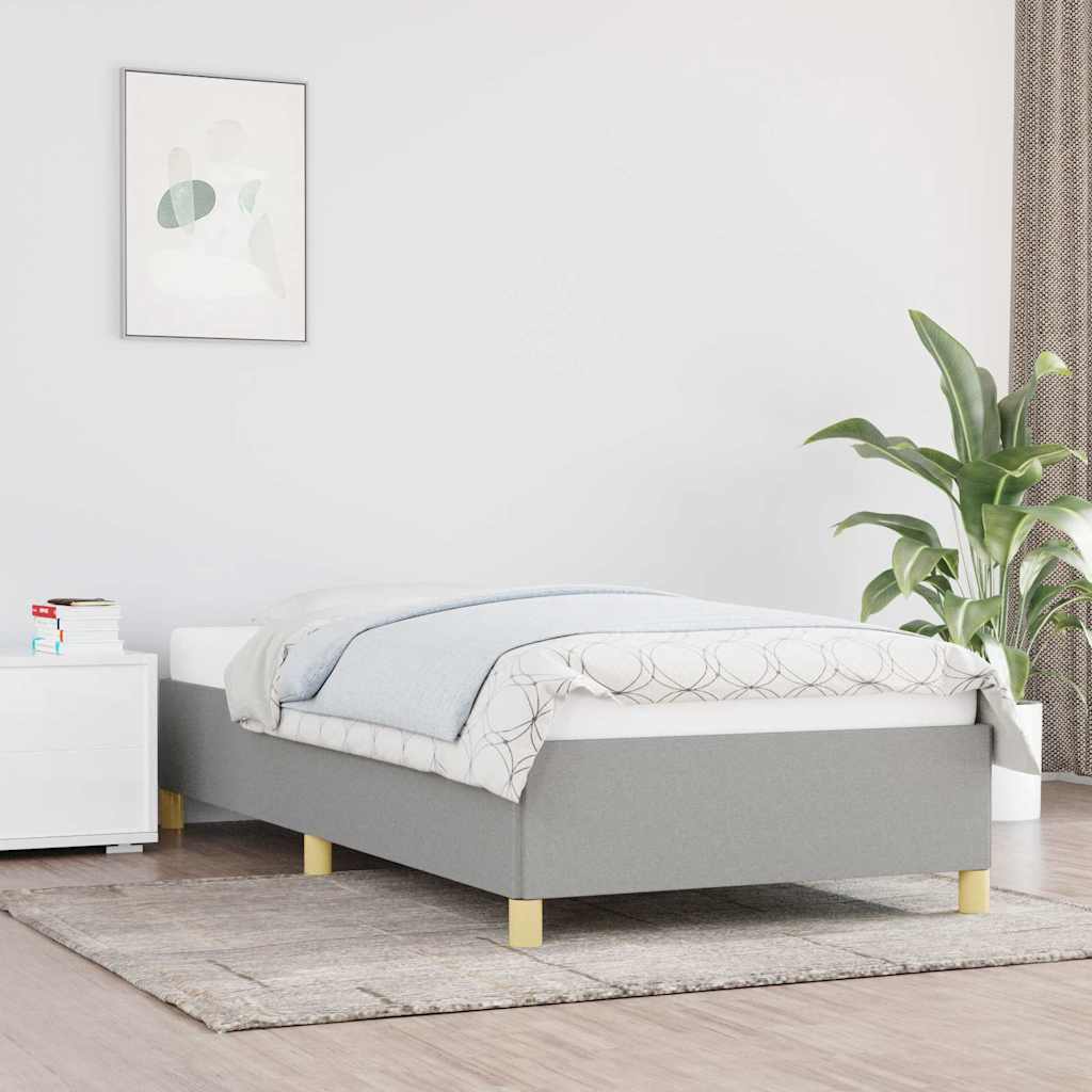 Bed Frame without Mattress 135x190 cm Double Fabric Light grey 35 cm