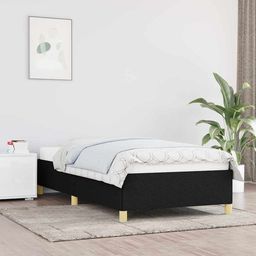 Bed Frame without Mattress 135x190 cm Double Fabric Black 35 cm