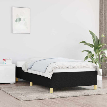Bed Frame without Mattress 135x190 cm Double Fabric Black 35 cm