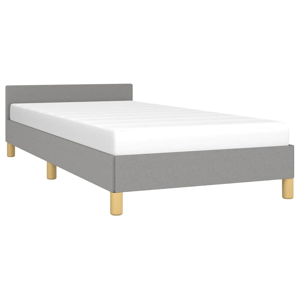 vidaXL Bed Frame without Mattress Light Grey 90x190cm Single Fabric 3