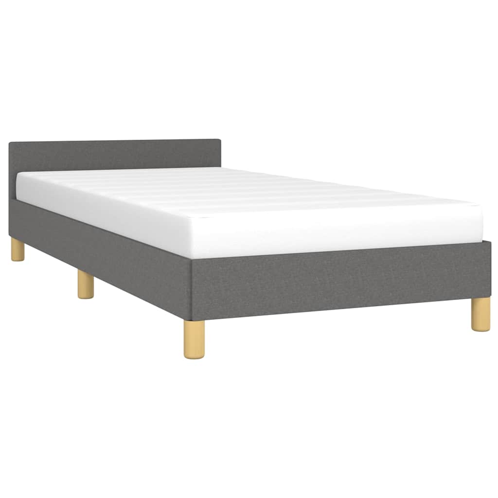 vidaXL Bed Frame without Mattress Dark Grey 90x190cm Single Fabric 3