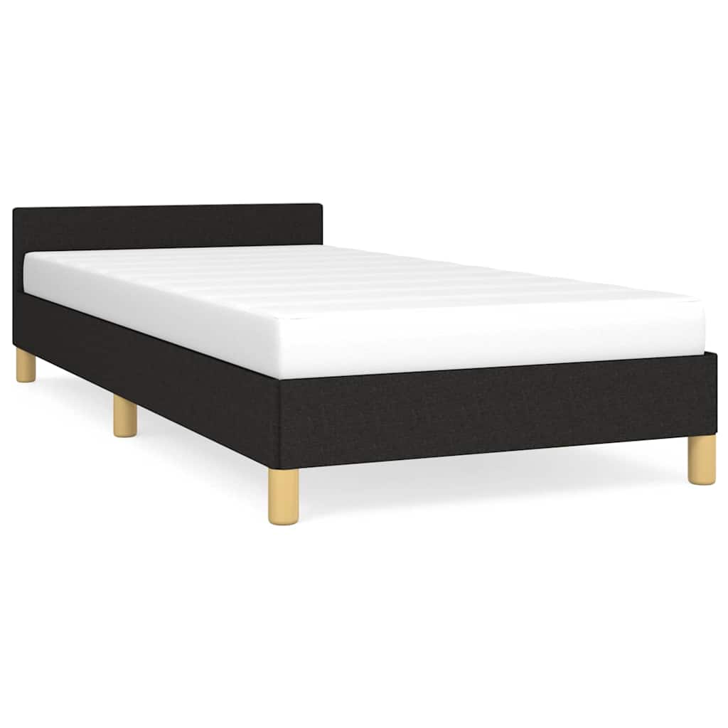 vidaXL Bed Frame without Mattress Black 90x190cm Single Fabric 2