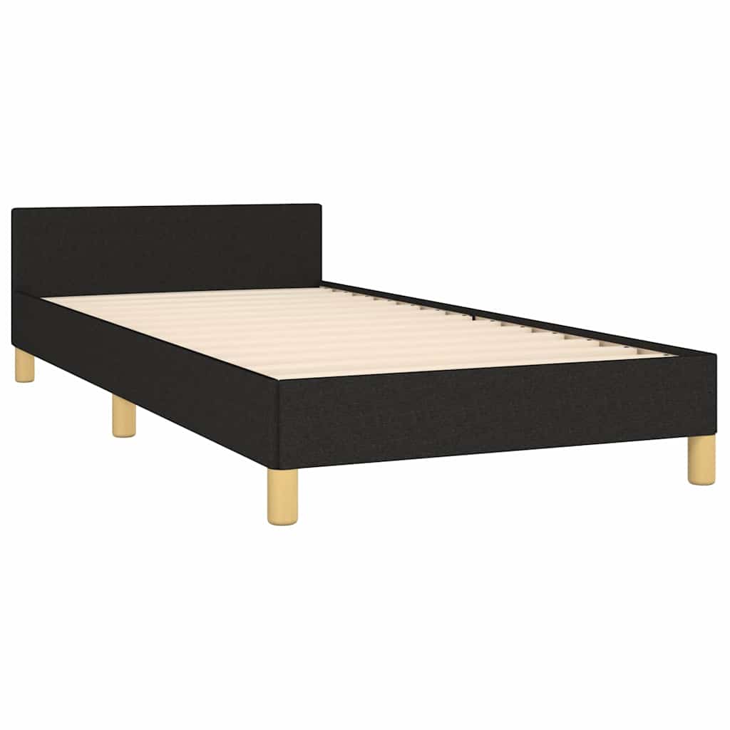 vidaXL Bed Frame without Mattress Black 90x190cm Single Fabric 4