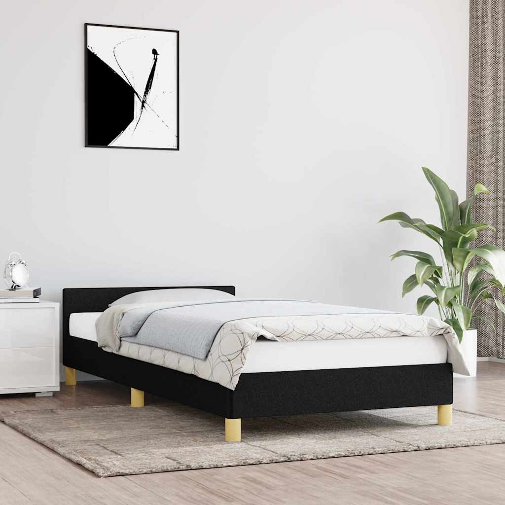vidaXL Bed Frame without Mattress Black 90x190cm Single Fabric 1