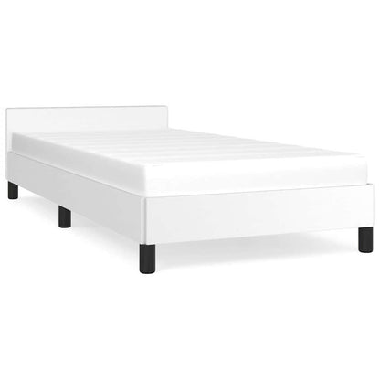 Bed Frame without Mattress 90x190cm Single Faux Leather White