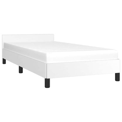 Bed Frame without Mattress 90x190cm Single Faux Leather White