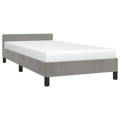 Bed Frame without Mattress 90x190cm Single Velvet Light grey
