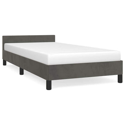Bed Frame without Mattress 90x190cm Single Velvet Dark grey