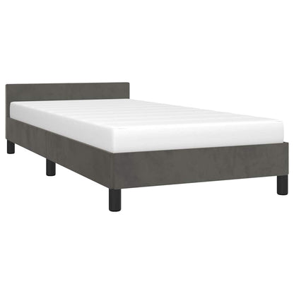 Bed Frame without Mattress 90x190cm Single Velvet Dark grey