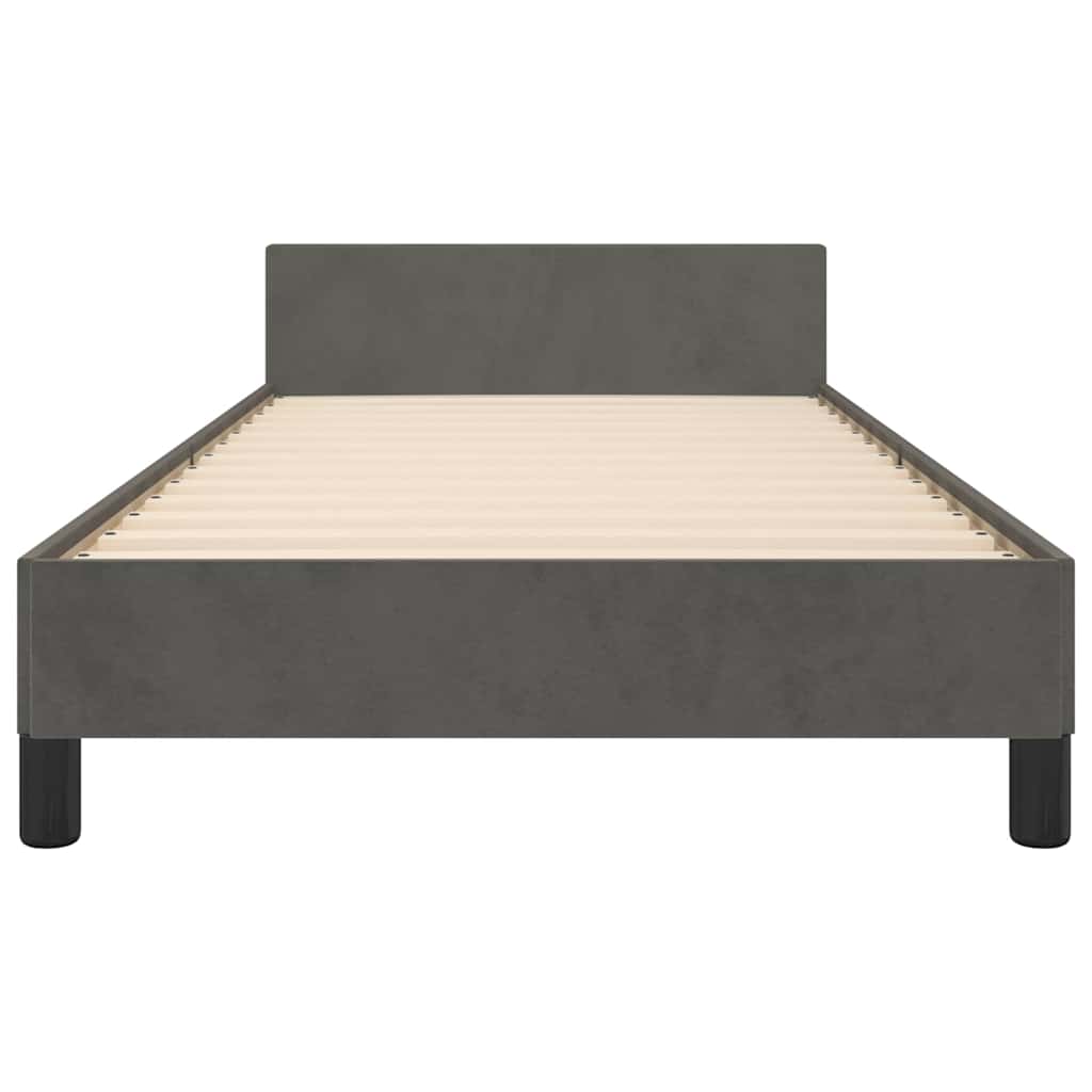 vidaXL Bed Frame without Mattress Dark Grey 90x190cm Single Velvet 5