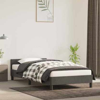 vidaXL Bed Frame without Mattress Dark Grey 90x190cm Single Velvet 1