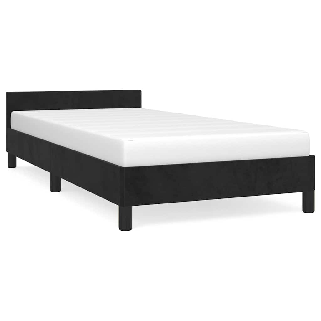 Bed Frame without Mattress 90x190cm Single Velvet Black