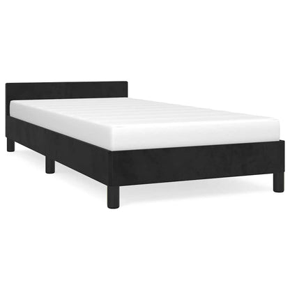Bed Frame without Mattress 90x190cm Single Velvet Black