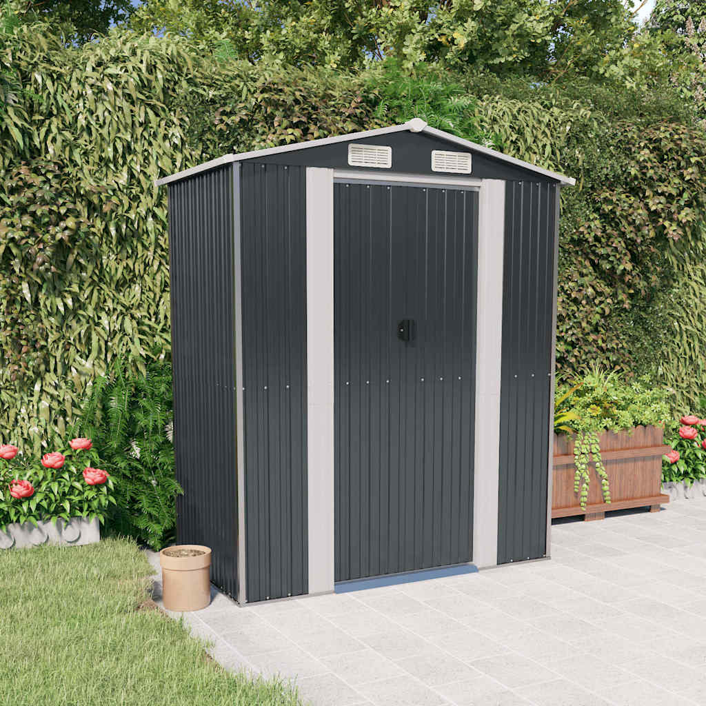 vidaXL Garden Shed Anthracite 192x108x223 cm Galvanised Steel 1