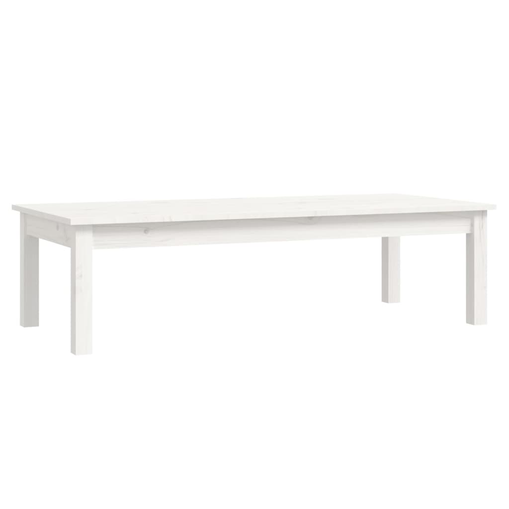814235 vidaXL Coffee Table White 110x50x30 cm Solid Wood Pine 2