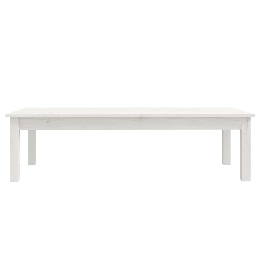 814235 vidaXL Coffee Table White 110x50x30 cm Solid Wood Pine 4