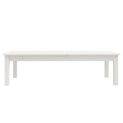 814235 vidaXL Coffee Table White 110x50x30 cm Solid Wood Pine 4