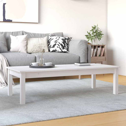 814235 vidaXL Coffee Table White 110x50x30 cm Solid Wood Pine 1
