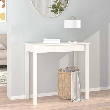 vidaXL Console Table White 80x40x75 cm Solid Wood Pine 3