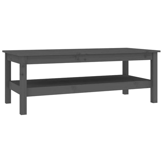 814276 vidaXL Coffee Table Grey 110x50x40 cm Solid Wood Pine 2