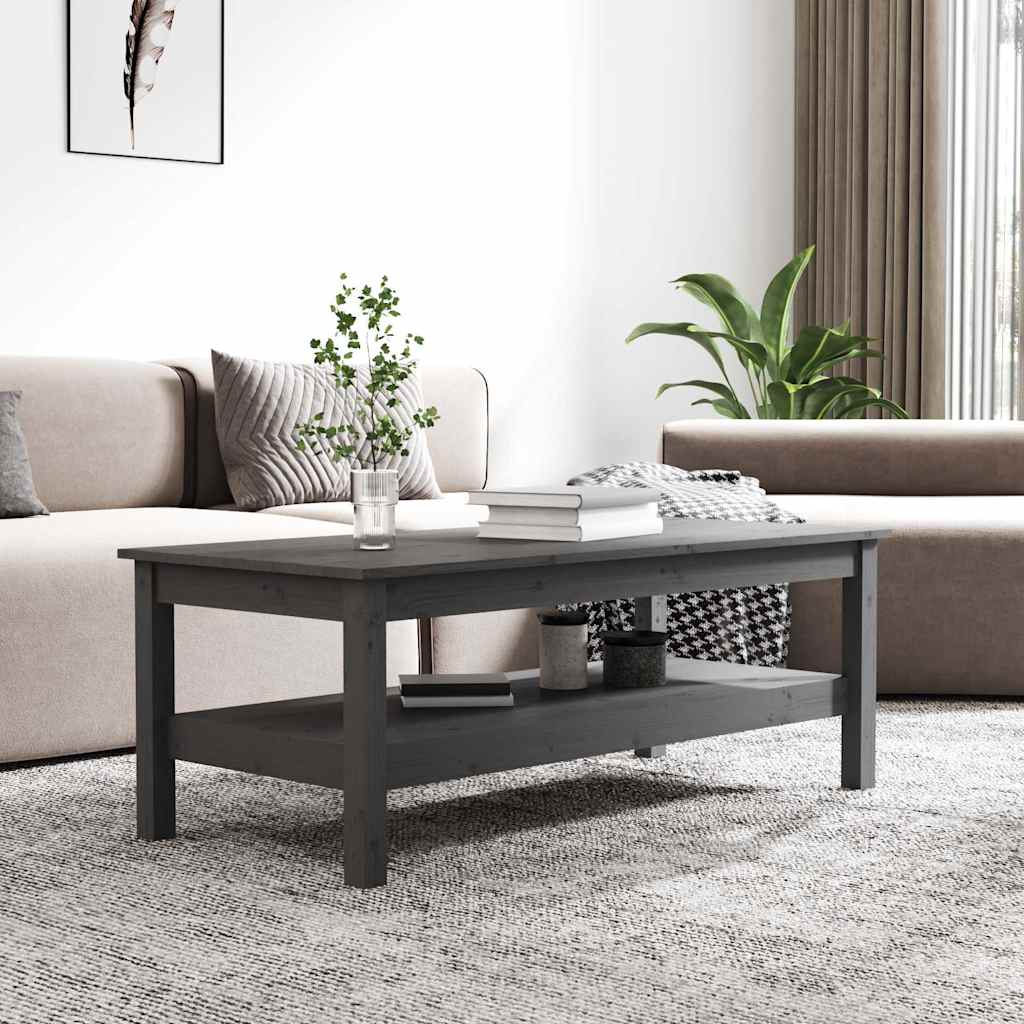 Coffee Table Solid Wood Pine Grey 110 cm 50 cm