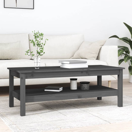 814276 vidaXL Coffee Table Grey 110x50x40 cm Solid Wood Pine 1