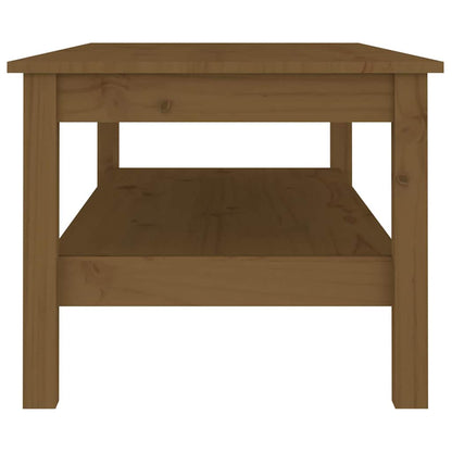 vidaXL Coffee Table | Honey brown | Solid pinewood | Medium | Storage 4