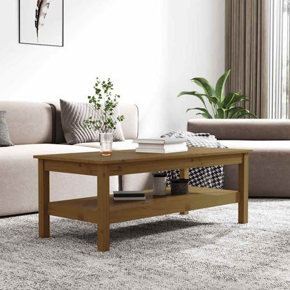 vidaXL Coffee Table | Honey brown | Solid pinewood | Medium | Storage 5