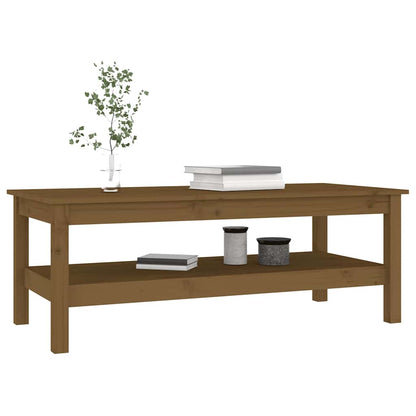 vidaXL Coffee Table | Honey brown | Solid pinewood | Medium | Storage 6