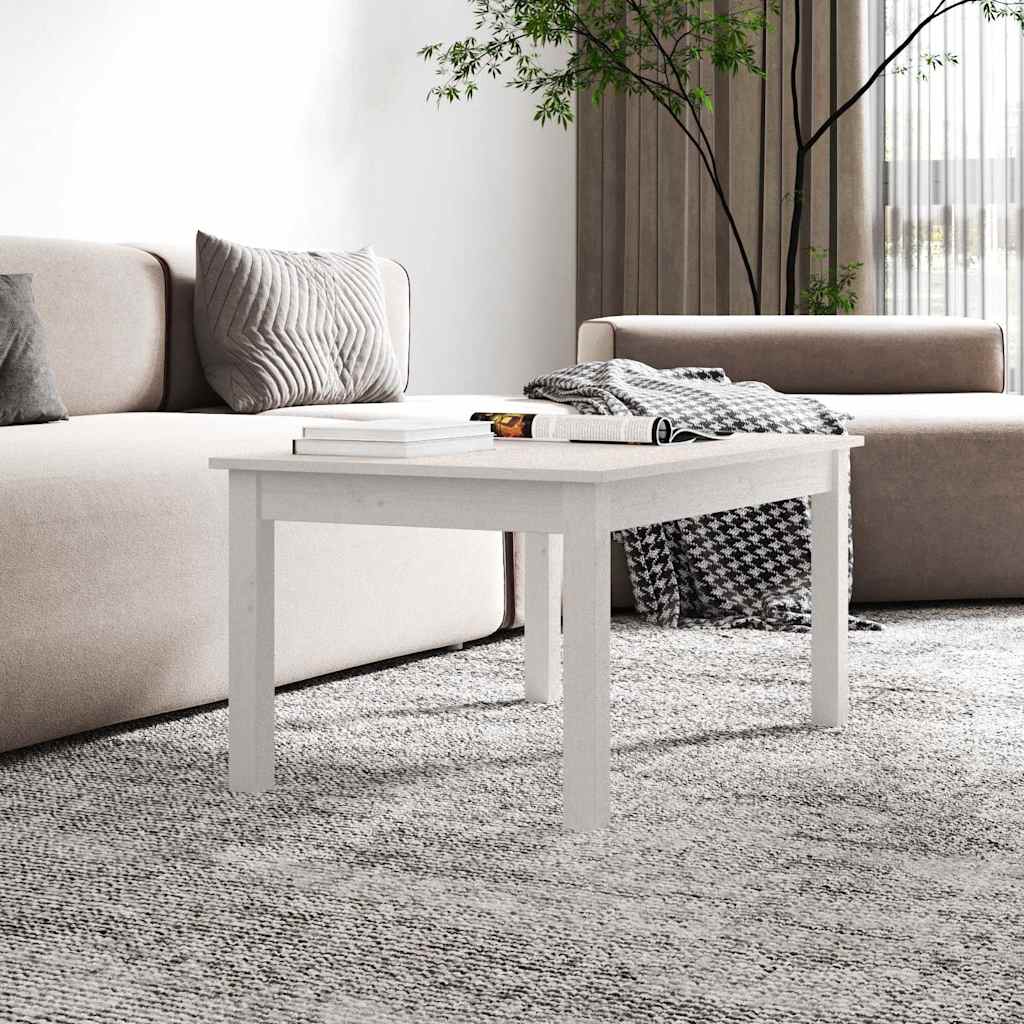 814280 vidaXL Coffee Table White 80x50x40 cm Solid Wood Pine 3