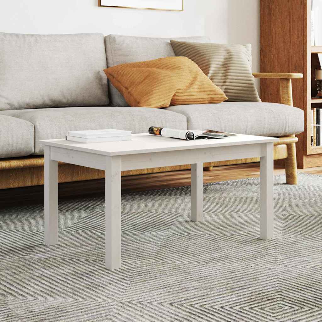 814280 vidaXL Coffee Table White 80x50x40 cm Solid Wood Pine 1