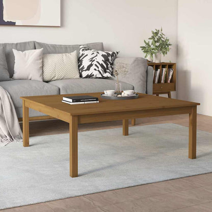 vidaXL Coffee Table Honey Brown 100x100x40 cm Solid Wood Pine 3