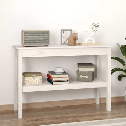 Console Table 80x40x75 cm Solid Wood Pine White 110 cm