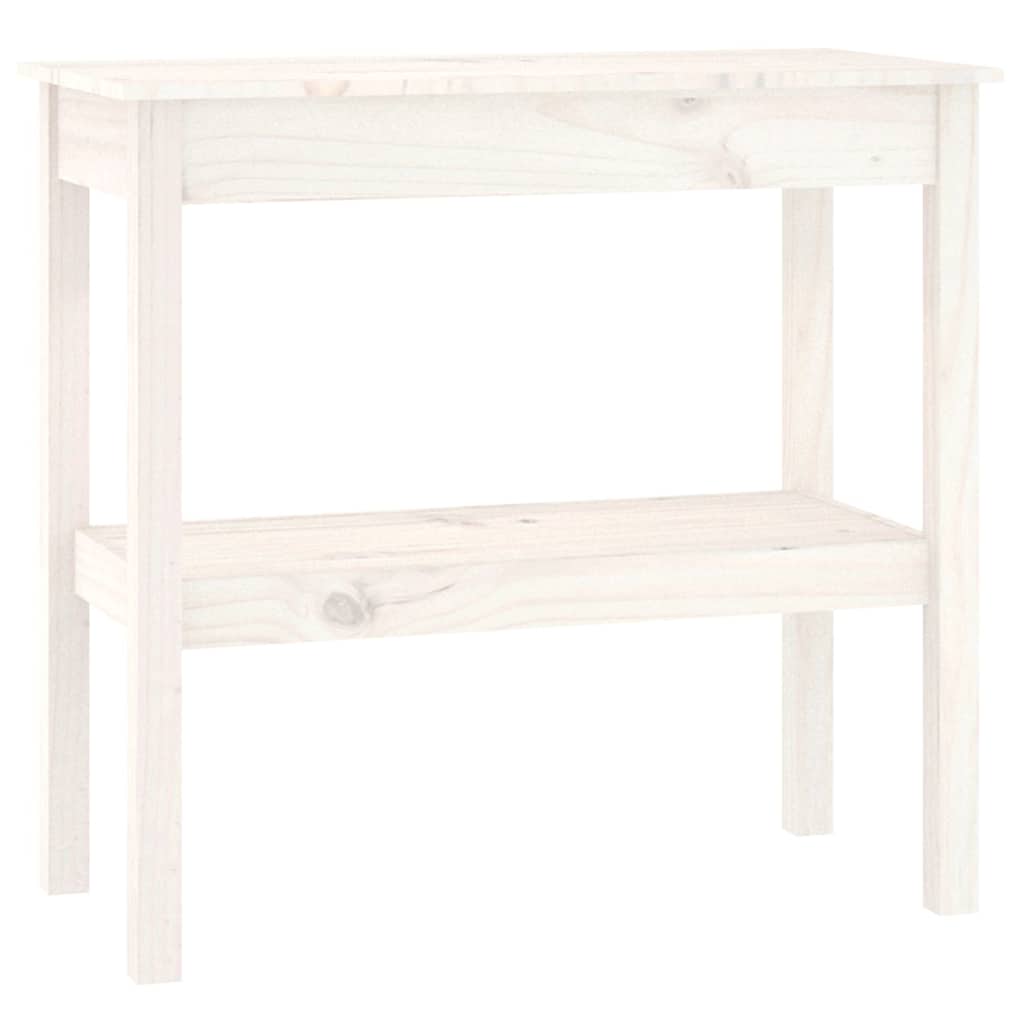 vidaXL Console Table White 80x40x75 cm Solid Wood Pine 2