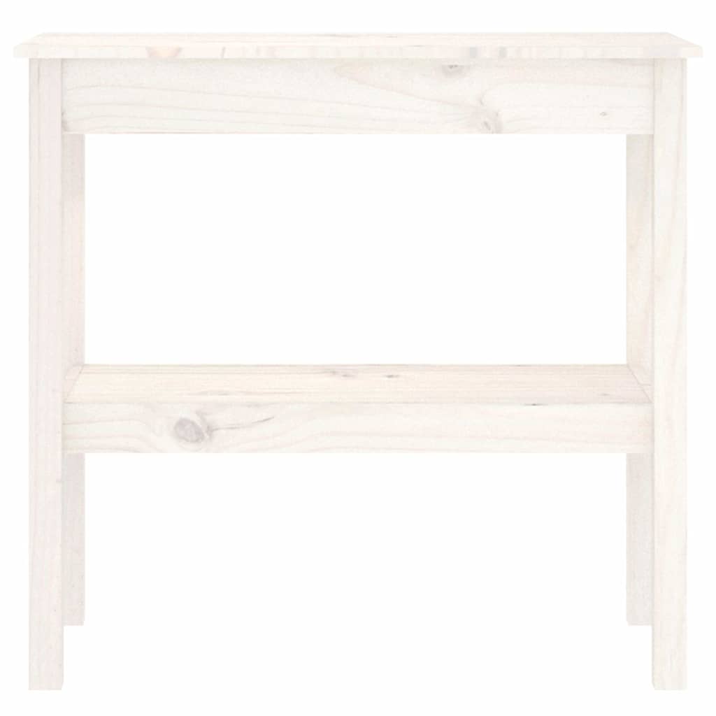 vidaXL Console Table White 80x40x75 cm Solid Wood Pine 3