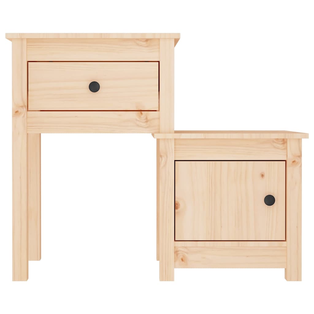 vidaXL Bedside Cabinet | Set of 2 | Pine | Solid pine wood | Standard 5
