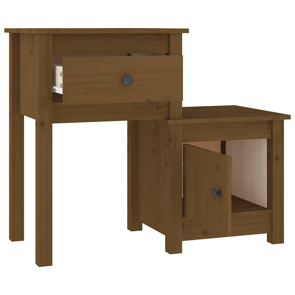 vidaXL Bedside Cabinet | Honey brown | Solid Pine Wood | Medium 3