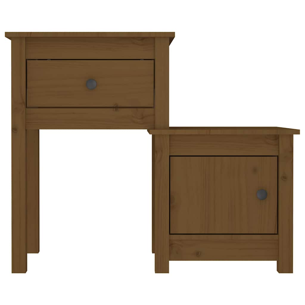 vidaXL Bedside Cabinet | Honey brown | Solid Pine Wood | Medium 4